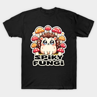 Cute Kawaii Hedgehog Mushroom Paradise T-Shirt